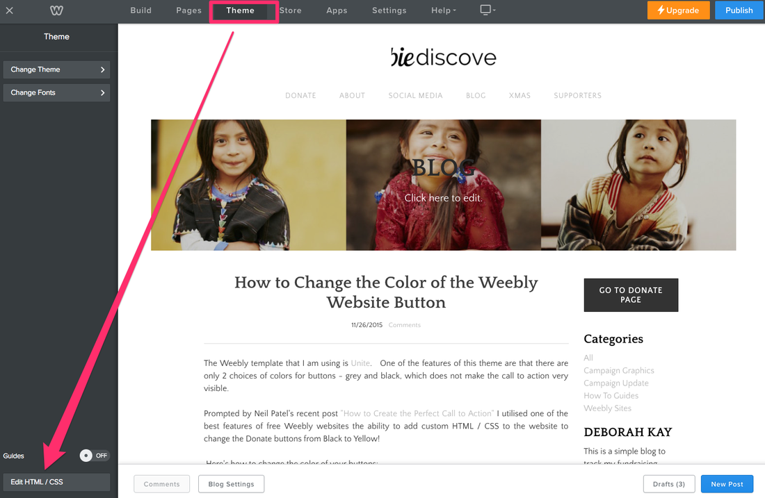 How To Change The Color Of The Weebly Website Button Deborah Kay